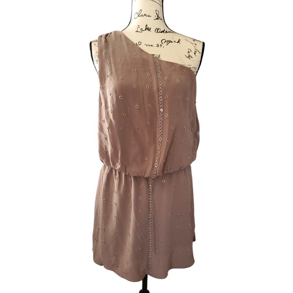 Aryn K. 100% Silk one shoulder dress size M